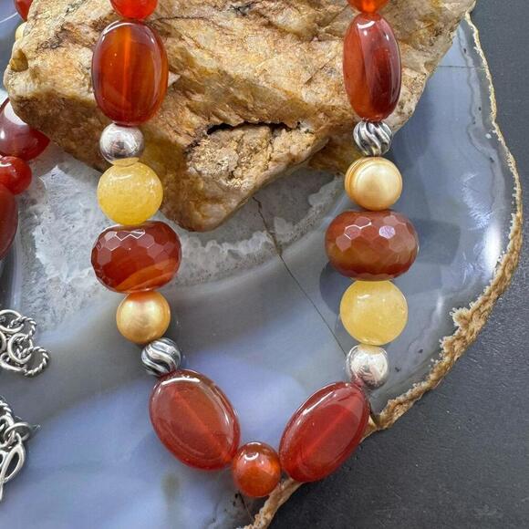 Carolyn Pollack Sterling Adjustable Multi Gemstone Beaded Necklace For Women - Picture 5 of 10